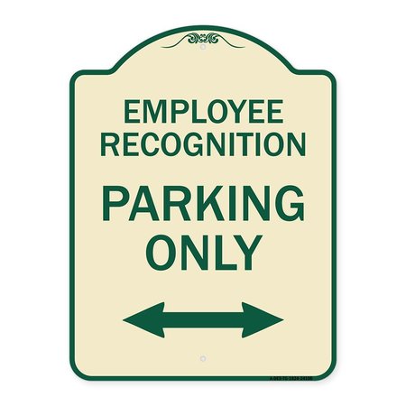 SIGNMISSION Employee Recognition Parking Only Heavy-Gauge Aluminum Architectural Sign, 24" x 18", TG-1824-24100 A-DES-TG-1824-24100